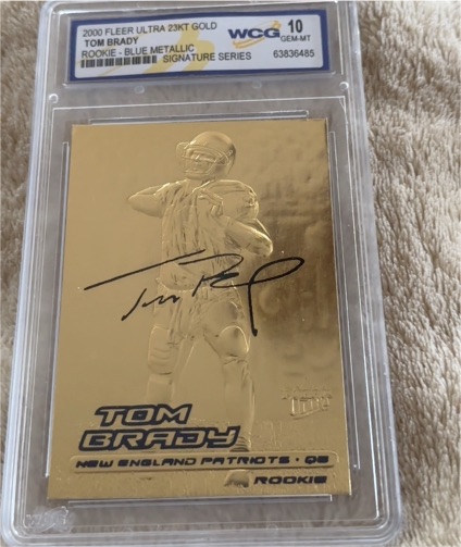 2000 Fleer Ultra 23KT Gold #Rookie Tom Brady — front