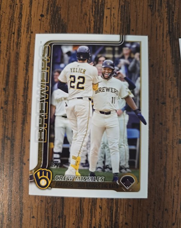 2025 Topps Update #US233 Christian Yelich / Jackson Chourio — front