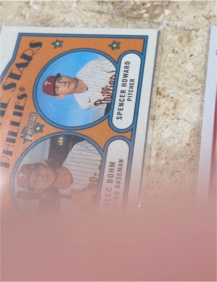 2021 Topps Heritage #11 Phillies Rookie Stars Alec Bohm Spencer Howard — front