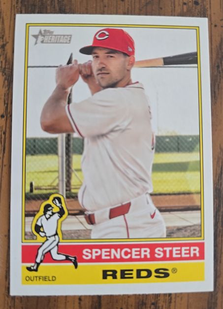 2025 Topps Heritage #155 Spencer Steer — front