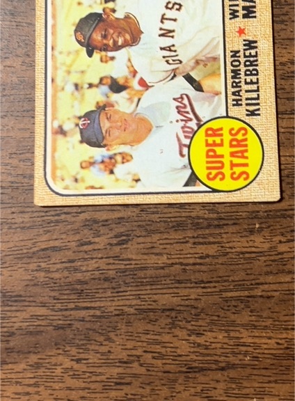 1968 Topps #32 Harmon Killebrew and Willie Mays Super Stars — front