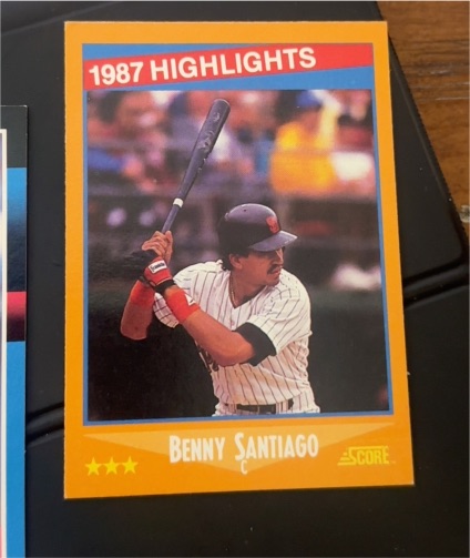 1988 Score #654 Benny Santiago — front