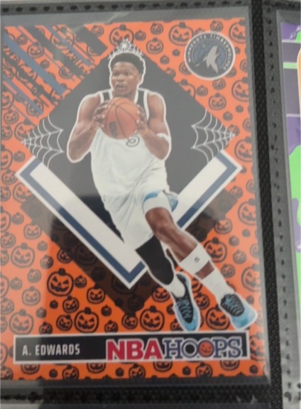2024-25 Panini Haunted Hoops #290 Anthony Edwards Orange Pumpkins — front