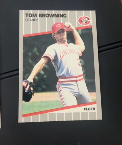 1989 Fleer #155 Tom Browning — front