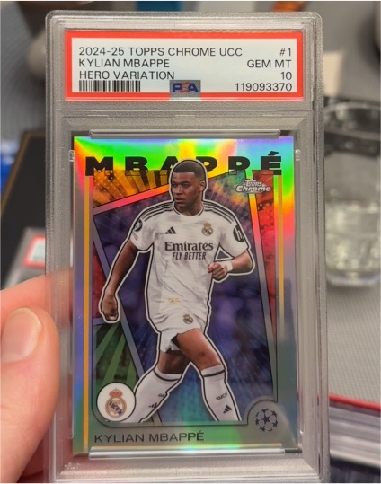 2024-25 Topps Chrome UEFA Club Competitions #1 Kylian Mbappé Hero Variation — front