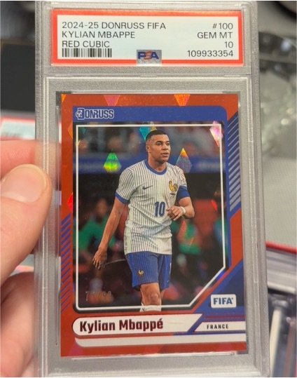 2024-25 Donruss FIFA #100 Kylian Mbappé Red Cubic — front