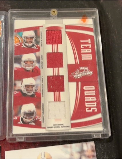 2007 Playoff Absolute Memorabilia Team Quads #TQ-5 Eli Manning Romo Owens Jones Glenn — front