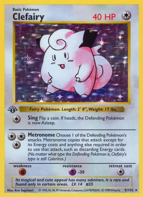 1999 Pokémon #5 Clefairy — front