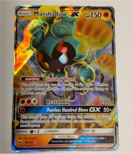 2017 Pokemon Sun & Moon Burning Shadows #80 Marshadow GX — front