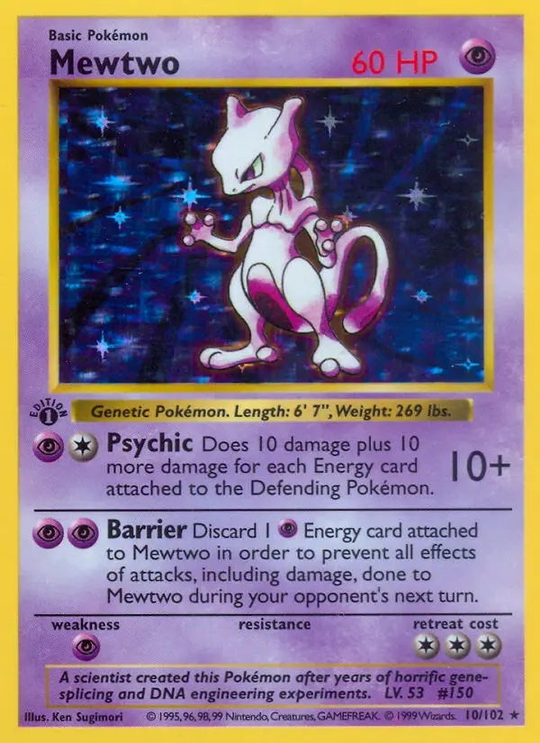 1999 Pokémon #10 Mewtwo — front