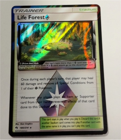 2018 Pokémon TCG Lost Thunder #180 Life Forest Prism Star — front