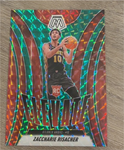 2024-25 Panini Mosaic #8 Zaccharie Risacher Elevate Green Mosaic RC — front