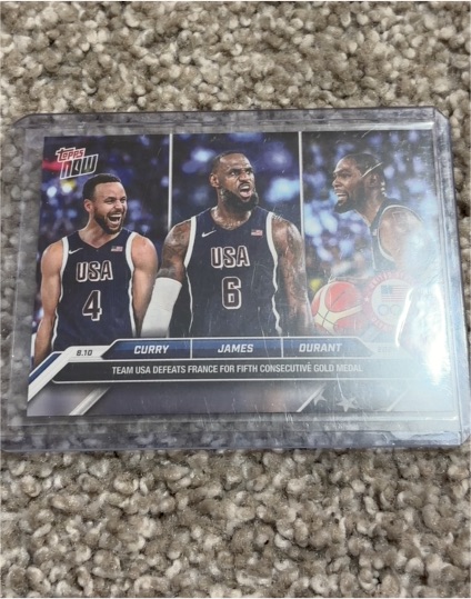 2024 Topps Now Olympics #26 Stephen Curry LeBron James Kevin Durant — front