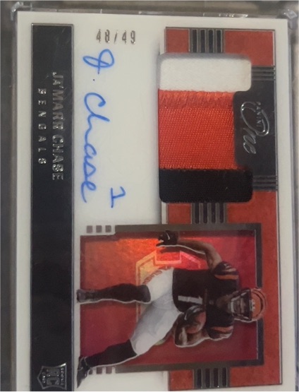 2021 Panini One Rookie Patch Autographs # Ja'Marr Chase — front