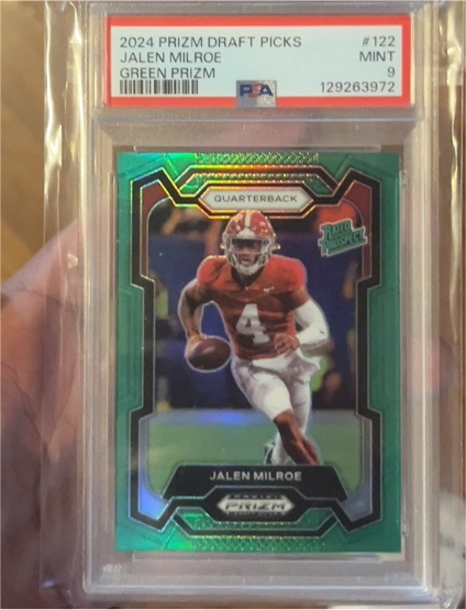 2024 Panini Prizm Draft Picks #122 Jalen Milroe Green Prizm — front