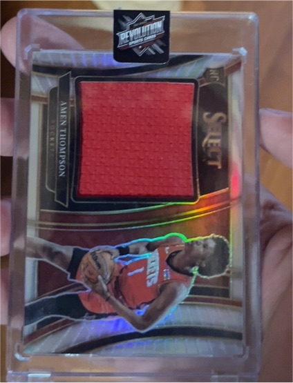 2024 Panini Select Prizm Certified Patch Amen Thompson Houston Rockets NBA RC — front