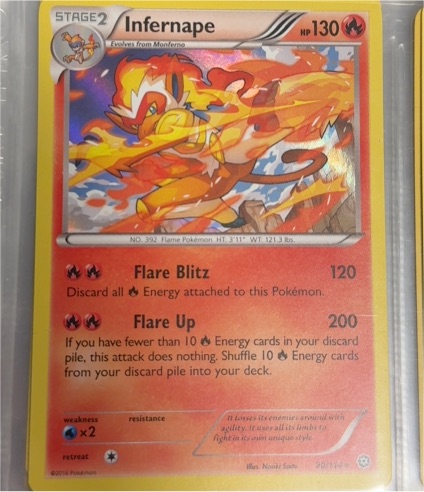 2016 Pokémon XY Steam Siege #20 Infernape — front