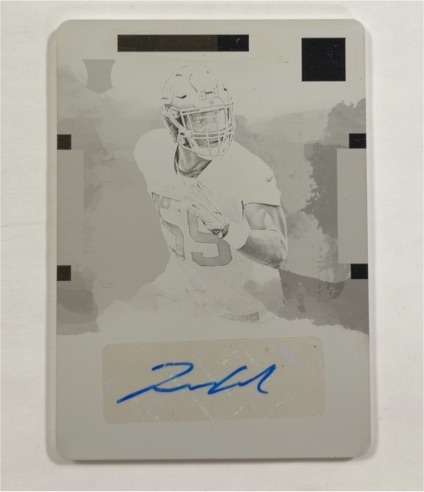 2024 Panini Impeccable #1 Braelon Allen Rookie Auto Printing Plate — front