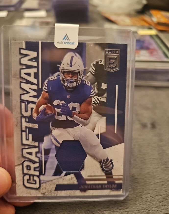 2022 Donruss Elite #CJ-19 Jonathan Taylor Craftsman Jersey Prime Patch — front