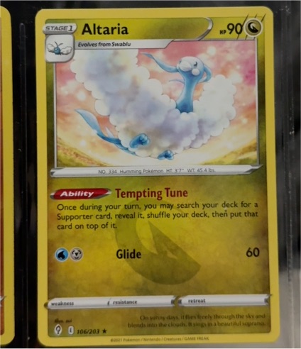 2021 Pokémon SWSH Evolving Skies #106 Altaria — front