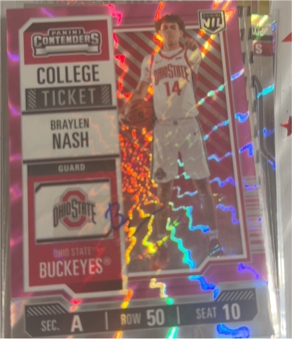 2025 Panini Contenders College Ticket #14 Braylen Nash — front