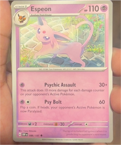2023 Pokémon SV03: Obsidian Flames #086 Espeon — front