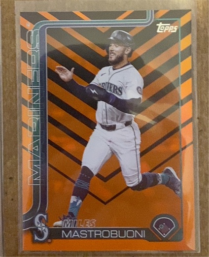 2025 Topps Update #US313 Miles Mastrobuoni Halloween Foil Seattle Mariners — front