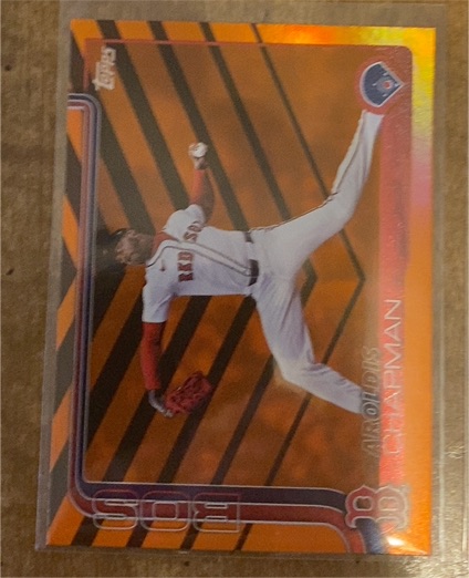 2025 Topps Update Halloween Orange and Black Foil #US116 Aroldis Chapman — front