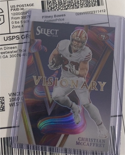 2022 Panini Select Visionary Christian McCaffrey — front