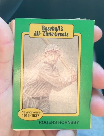 1987 Hygrade Baseball's All-Time Greats #24C Rogers Hornsby — front