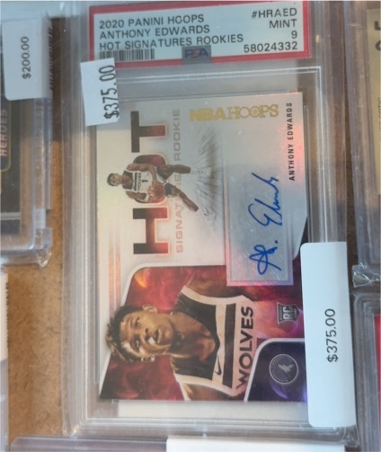 2020 Panini Hoops #HR-AED Anthony Edwards Hot Signatures Rookies — front