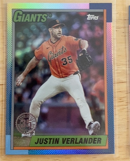 2025 Topps Update #U90-10 Justin Verlander 1990 Topps Baseball 35th Anniversary — front