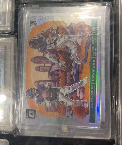 2024 Donruss Optic #9 J.J. McCarthy & Justin Jefferson Downtown Duo — front