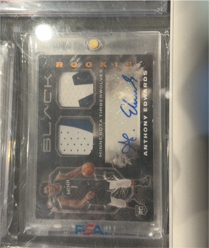 2020 Panini Black Rookie Patch Auto Anthony Edwards — front