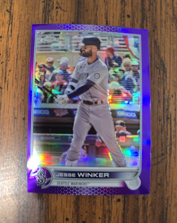 2022 Topps Chrome Update #USC17 Jesse Winker Purple Refractor Seattle Mariners — front