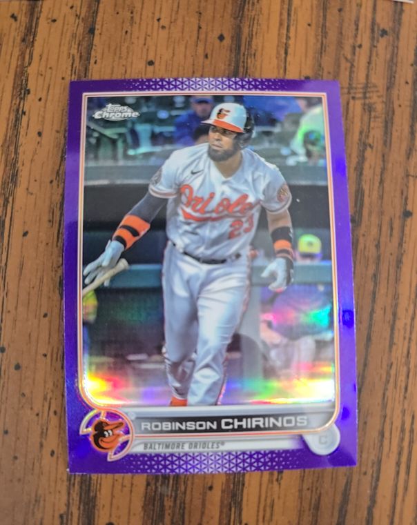 2022 Topps Chrome Update #USC183 Robinson Chirinos Purple Refractor Baltimore Orioles — front