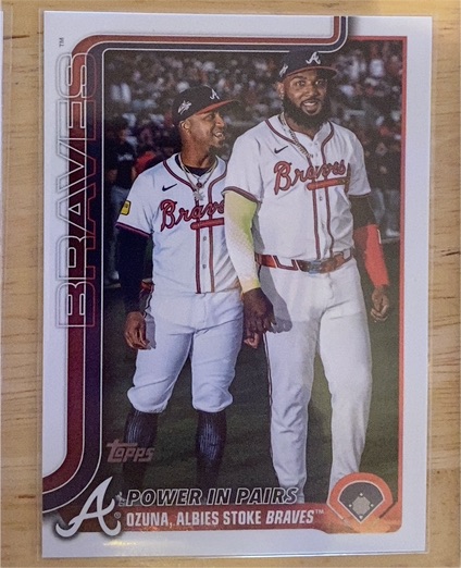 2025 Topps Update #US229 Ozzie Albies & Marcell Ozuna Power In Pairs — front