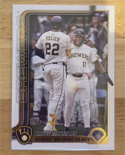 2025 Topps Update #US233 Crew Missiles Christian Yelich / Jackson Chourio — front