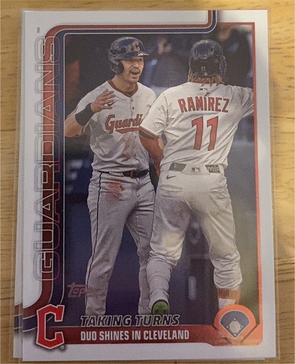 2025 Topps Update #US26 Taking Turns José Ramírez / Steven Kwan — front