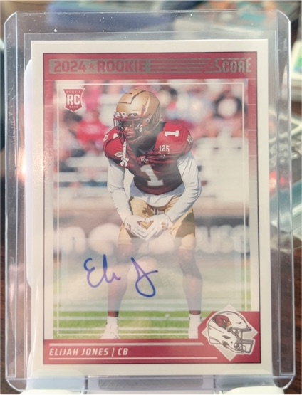2024 Panini Score #377 Elijah Jones Rookie Auto — front