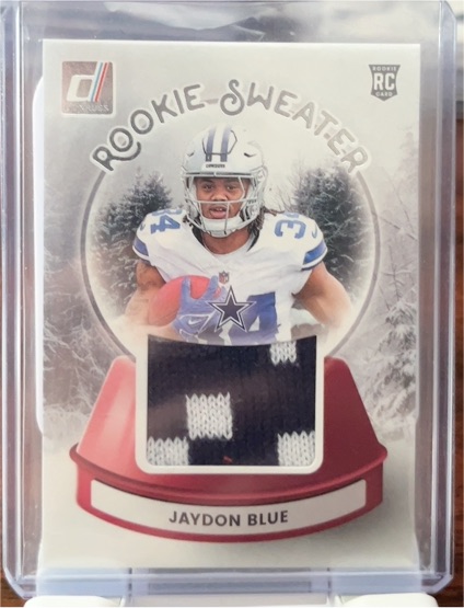 2025 Panini Donruss Rookie Sweater #SWE-JBE Jaydon Blue — front