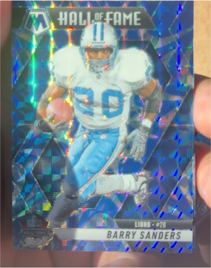 2025 Panini Mosaic Hall of Fame Genesis Prizm #291 Barry Sanders — front