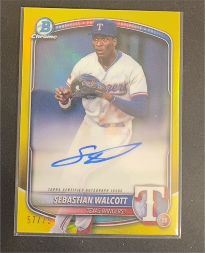 2025 Bowman Chrome Prospect Autographs #CPA-SW Sebastian Walcott — front