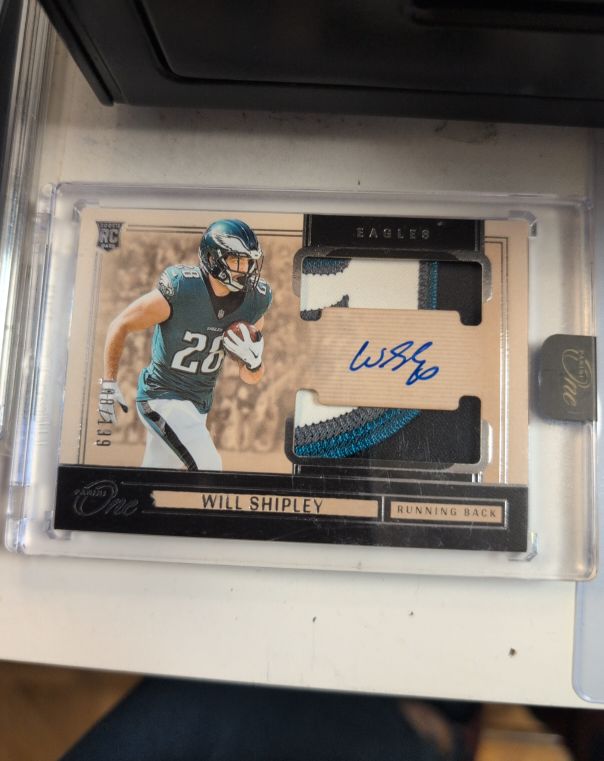 2024 Panini One #49 Will Shipley Rookie Patch Auto — front
