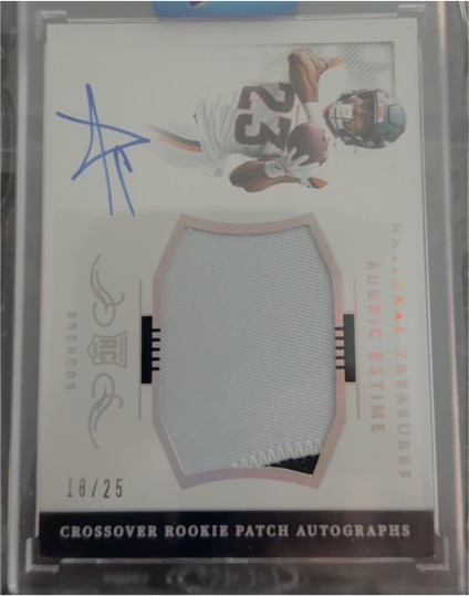 2022 Panini National Treasures Crossover Rookie Patch Autographs #CRPA-AE Audric Estime — front
