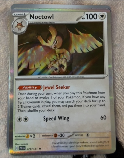 2025 Pokémon TCG Prismatic Evolutions #078 Noctowl — front