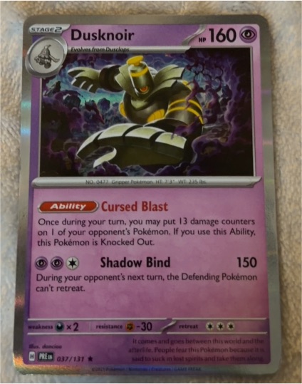 2023 Pokémon TCG Prismatic Evolutions #037 Dusknoir — front