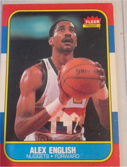 1986 Fleer #30 Alex English — front