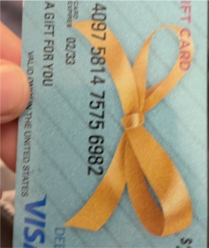 Visa Gift Card with Gold Ribbon — front