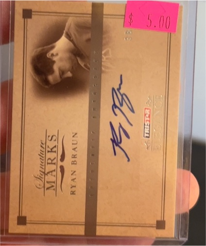 2007 TriStar Elegance Signature Marks #SM-RB Ryan Braun Rookie Auto Huntsville Stars — front